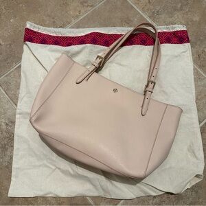 Tory Burch Pink York Buckle Leather Tote Bag